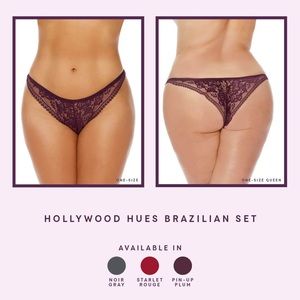 Pure romance Hollywood hues tanga 3 pack